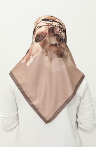 Karaca Print Scarf 81026-11 Dark Brown Light Brown 81026-11