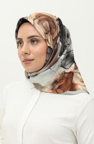 Karaca Patterned Scarf 81027-03 Dark Gray Gray 81027-03