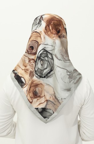 Karaca Patterned Scarf 81027-03 Dark Gray Gray 81027-03