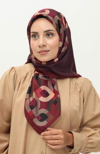 Twill-sjaal Met Karaca-patroon 81031-01 Claret Red Beige 81031-01