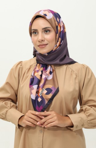 Karaca Gemusterter Twill-Schal 81031-08 Lila Gold 81031-08