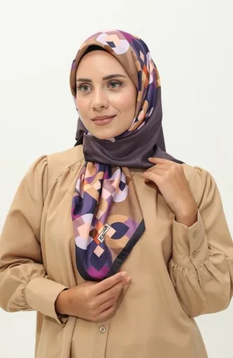 Karaca Gemusterter Twill-Schal 81031-08 Lila Gold 81031-08