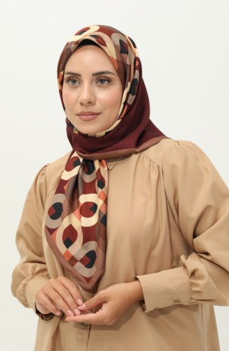 Karaca-patroon Keperstof Sjaal 81031-09 Mink Claret Red 81031-09