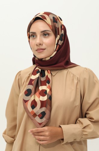 Karaca-patroon Keperstof Sjaal 81031-09 Mink Claret Red 81031-09