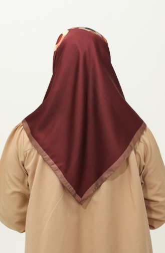 Karaca-patroon Keperstof Sjaal 81031-09 Mink Claret Red 81031-09