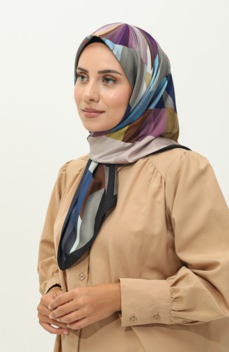 Karaca Patterned Twill Scarf 81032-06 Black Gray 81032-06