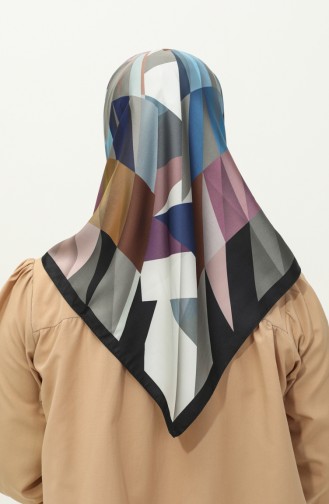 Karaca Patterned Twill Scarf 81032-06 Black Gray 81032-06