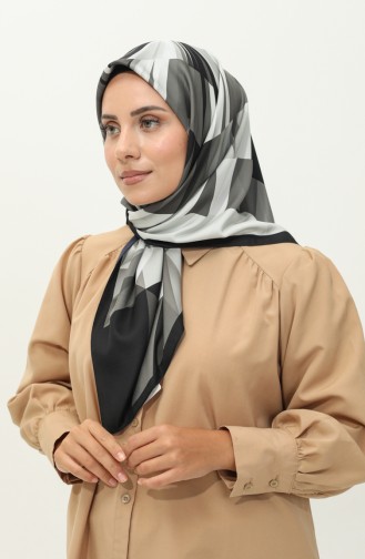 Karaca Desenli Twill Eşarp 81032-11 Siyah Bej