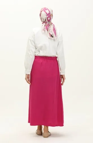 Elastic waist Shirred Skirt 0144-01 Fuchsia 0144-01