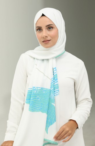 Design Shawl 8676-01 Aqua Green 8676-01