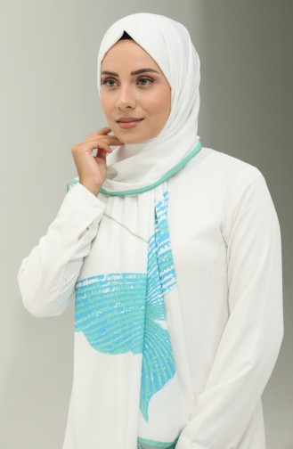 Design Shawl 8676-01 Aqua Green 8676-01