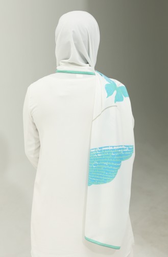 Design Shawl 8676-01 Aqua Green 8676-01