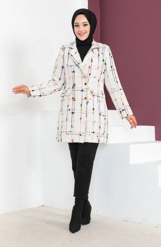 Tüvit Blazer Ceket 23K8773-01 Ekru