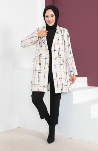 Tüvit Blazer Ceket 23K8773-01 Ekru