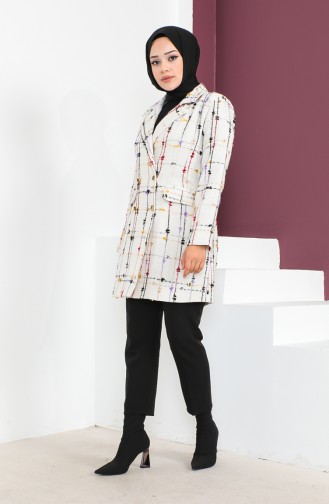 Tüvit Blazer Ceket 23K8773-01 Ekru