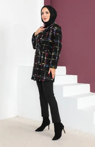 Tweed Blazer Jacket 23k8773-03 Black Claret Red 23K8773-03