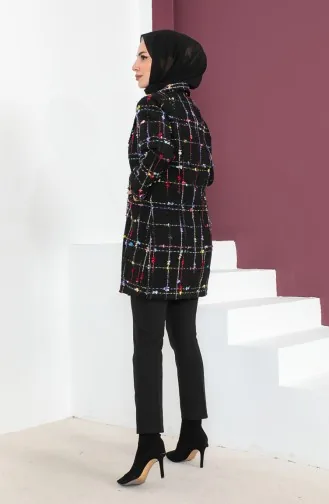 Tweed Blazer Jacket 23k8773-03 Black Claret Red 23K8773-03