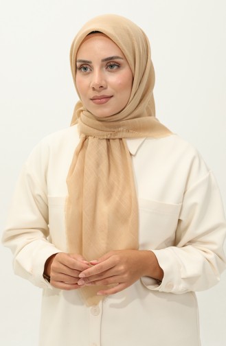 Plain Flamed Scarf 90155-15 Beige 90155-15