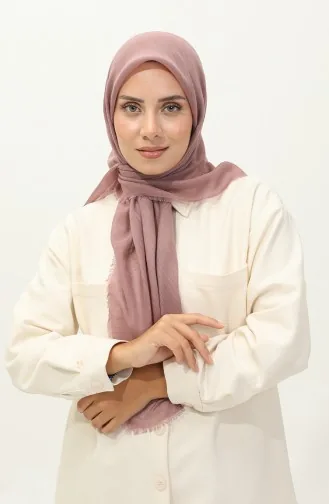 وشاح سادة بتصميم واسع 90155-19 لون وردي داكن 90155-19