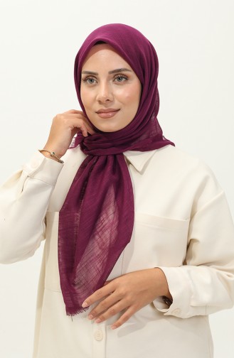 Düz Flamlı Eşarp 90155-23 Mor