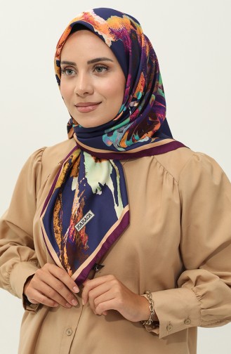 Karaca Desenli Twill Eşarp 81028-06 Mor Yavruağzı