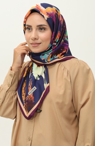 Karaca Desenli Twill Eşarp 81028-06 Mor Yavruağzı