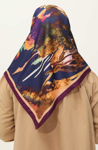 Karaca Desenli Twill Eşarp 81028-06 Mor Yavruağzı
