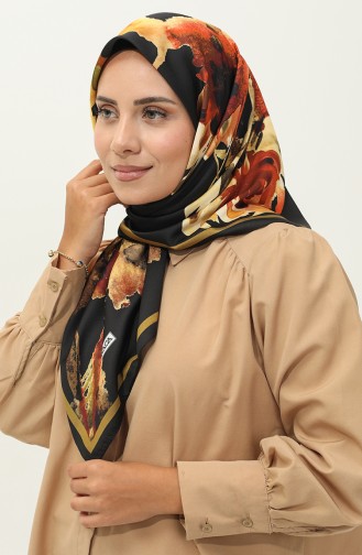 Karaca Echarpe Sergé à Motifs 81028-11 Noir Or 81028-11