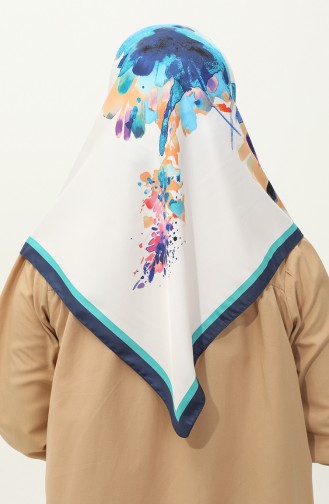 كاراجا إيشارب من التويل بتصميم مُطبع 81028-12 لون أزرق فيروزي 81028-12
