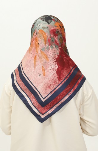 Karaca Echarpe Sergé à Motifs 81029-04 Bleu Rouge 81029-04