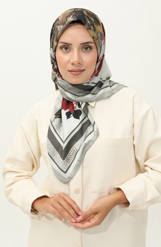 Karaca Keperstof Sjaal Met Patroon 81029-05 Mink Zwart 81029-05
