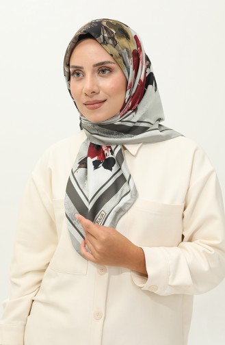 Karaca Keperstof Sjaal Met Patroon 81029-05 Mink Zwart 81029-05