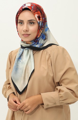 Karaca Desenli Twill Eşarp 81030-01 Siyah Kırmızı