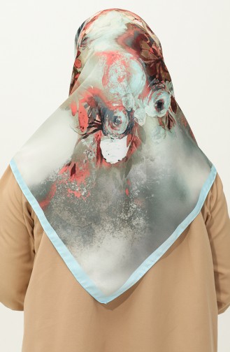 Karaca Patterned Twill Scarf 81030-02 Blue Beige 81030-02