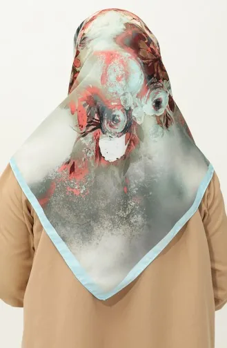 Karaca Patterned Twill Scarf 81030-02 Blue Beige 81030-02