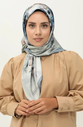 كاراجا إيشارب من التويل بتصميم مُطبع 81030-06 لون أزرق ثلجي و ليلكي 81030-06