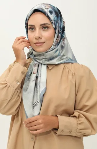 كاراجا إيشارب من التويل بتصميم مُطبع 81030-06 لون أزرق ثلجي و ليلكي 81030-06