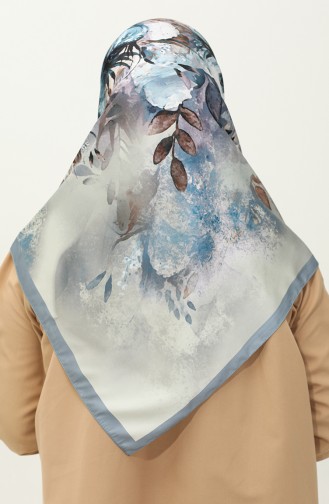 Roe Patterned Twill Scarf 81030-06 Ice Blue Lilac 81030-06