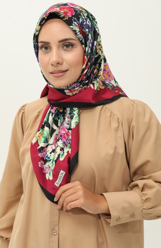 Karaca Echarpe Sergé à Motifs 81033-01 Noir Fuchsia 81033-01