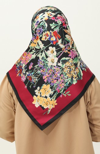 Karaca Echarpe Sergé à Motifs 81033-01 Noir Fuchsia 81033-01
