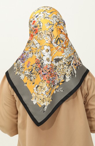 Karaca Twill-sjaal Met Patroon 81033-02 Zwart Geel 81033-02