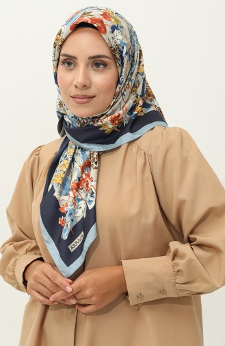 إيشارب تويل منقوش كاراجا  81033-07 أزرق تركوازي 81033-07