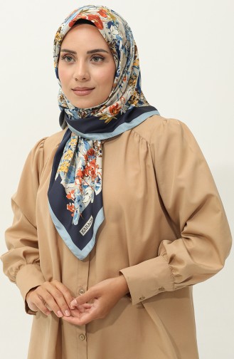 إيشارب تويل منقوش كاراجا  81033-07 أزرق تركوازي 81033-07