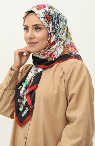 Karaca Echarpe Sergé à Motifs 81033-08 Rouge Noir 81033-08