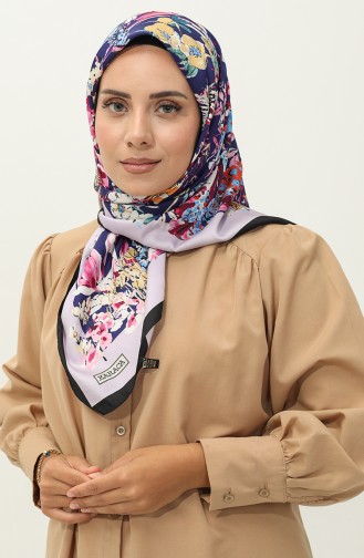 Karaca Echarpe Sergé à Motifs 81033-09 Noir Lilas 81033-09