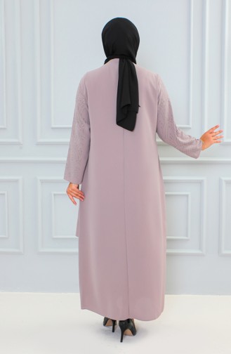 Groot Formaat Abaya Met Steenprint 6100-05 Beige 6100-05