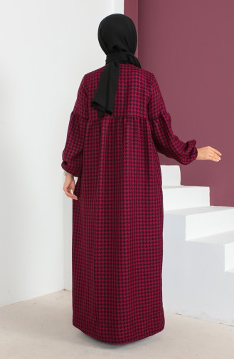 عباءة بتصميم مُطبع بنمط عتلة 23K8813-02 لون أرجواني 23K8813-02