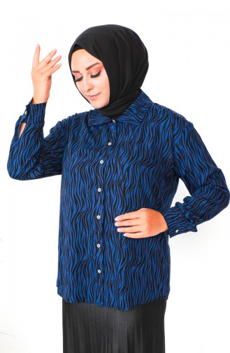 Plus Size Patterned Viscose Shirt 1109-02 Saxe 1109-02