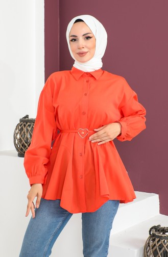 Belted Shirt 0001-04 Brick Red 0001-04