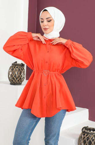 Belted Shirt 0001-04 Brick Red 0001-04